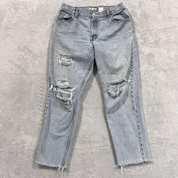 levis Denim - VTG 90's Levi's 550 Relaxed Tapered Jeans Womens 14 Light Wash Distressed